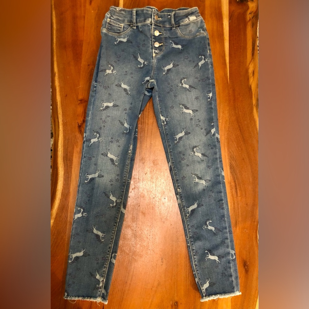 Girls Jumping Beans Jeans, Unicorn Print.